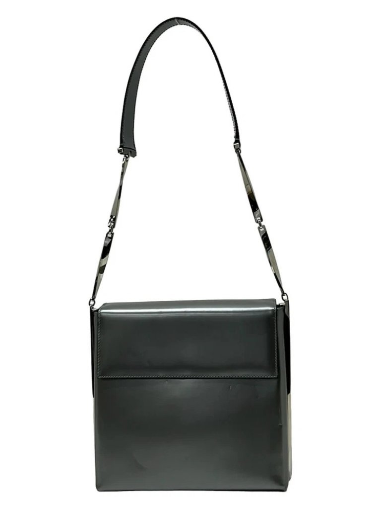 Salvatore Ferragamo Gray Leather Shoulder Bag